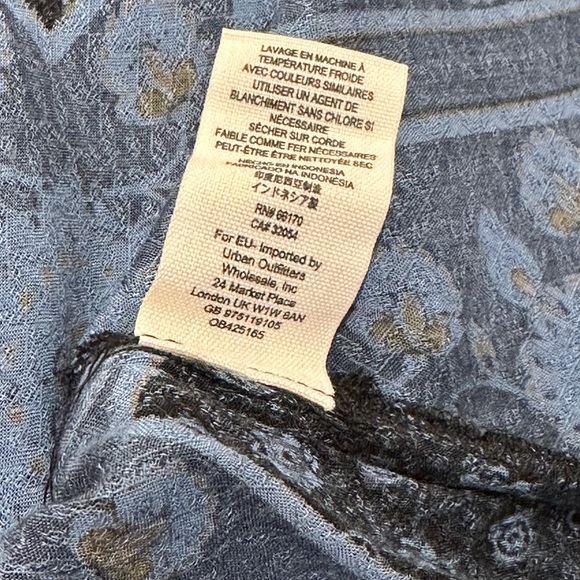 Free People blue floral boho tunic dress long sleeve size XS - Picture 10 of 16